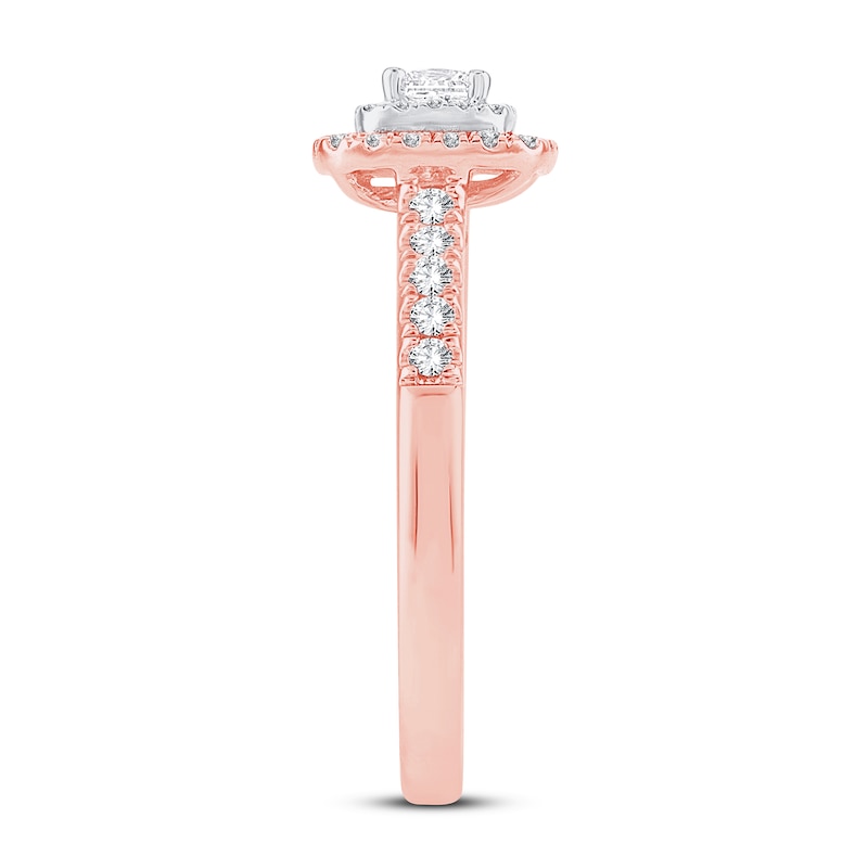 Main Image 2 of Now + Forever Diamond Engagement Ring 1/2 ct tw Princess & Round 14K Rose Gold