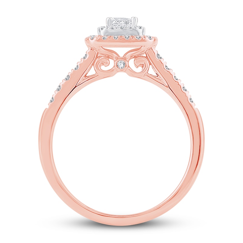 Main Image 3 of Now + Forever Diamond Engagement Ring 1/2 ct tw Princess & Round 14K Rose Gold