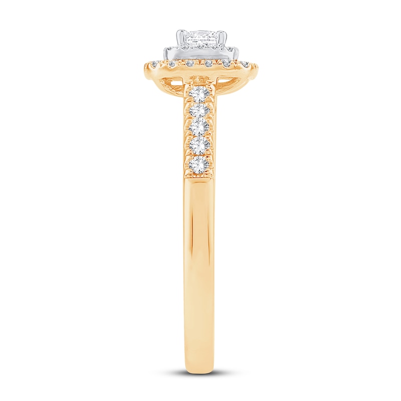 Main Image 2 of Now + Forever Diamond Engagement Ring 1/2 ct tw Princess & Round 14K Yellow Gold