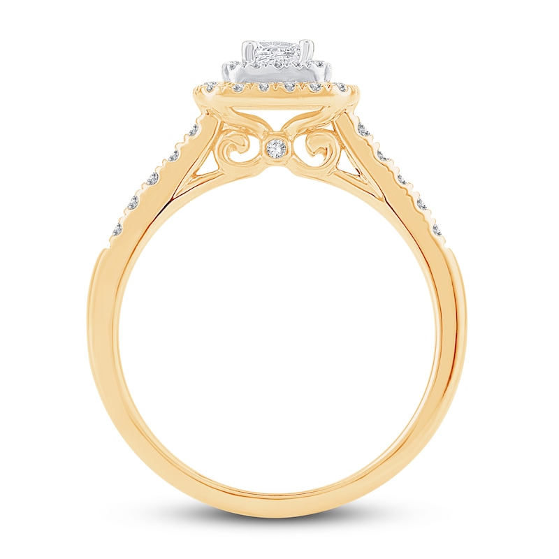 Main Image 3 of Now + Forever Diamond Engagement Ring 1/2 ct tw Princess & Round 14K Yellow Gold