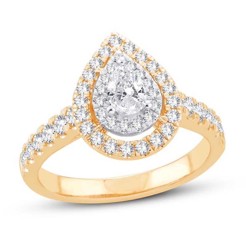 Main Image 1 of Now + Forever Diamond Engagement Ring 1 ct tw Pear & Round 14K Yellow Gold