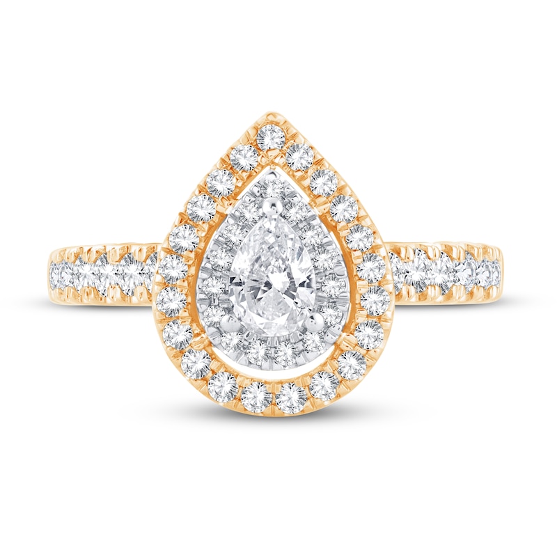 Main Image 3 of Now + Forever Diamond Engagement Ring 1 ct tw Pear & Round 14K Yellow Gold