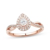 Thumbnail Image 1 of Now + Forever Diamond Engagement Ring 1/2 ct tw Pear & Round 14K Rose Gold