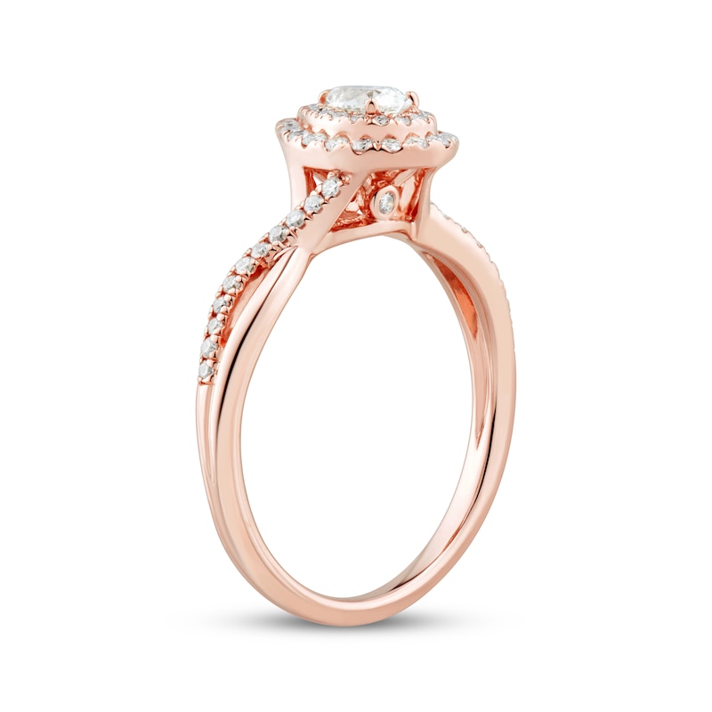 Main Image 2 of Now + Forever Diamond Engagement Ring 1/2 ct tw Pear & Round 14K Rose Gold