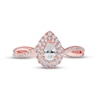 Diamond Engagement Ring 1/2 ct tw Pear & Round 14K Rose Gold