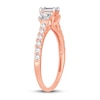 Thumbnail Image 2 of Memories Moments Magic 3-Stone Diamond Engagement Ring 1 ct tw Emerald & Round 14K Rose Gold