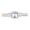 3-Stone Diamond Engagement Ring 1 ct tw Emerald & Round 14K Rose Gold
