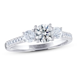 THE LEO Ideal Cut Diamond Three-Stone Engagement Ring 1 ct tw 14K White Gold