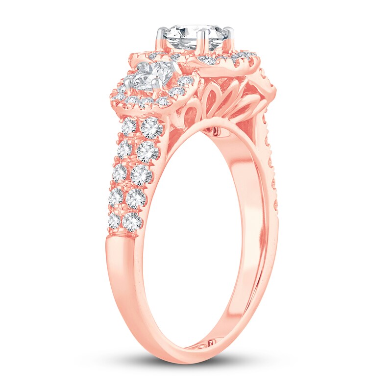 Main Image 2 of Memories Moments Magic Diamond Engagement Ring 1-1/2 ct tw Round-cut 14K Rose Gold