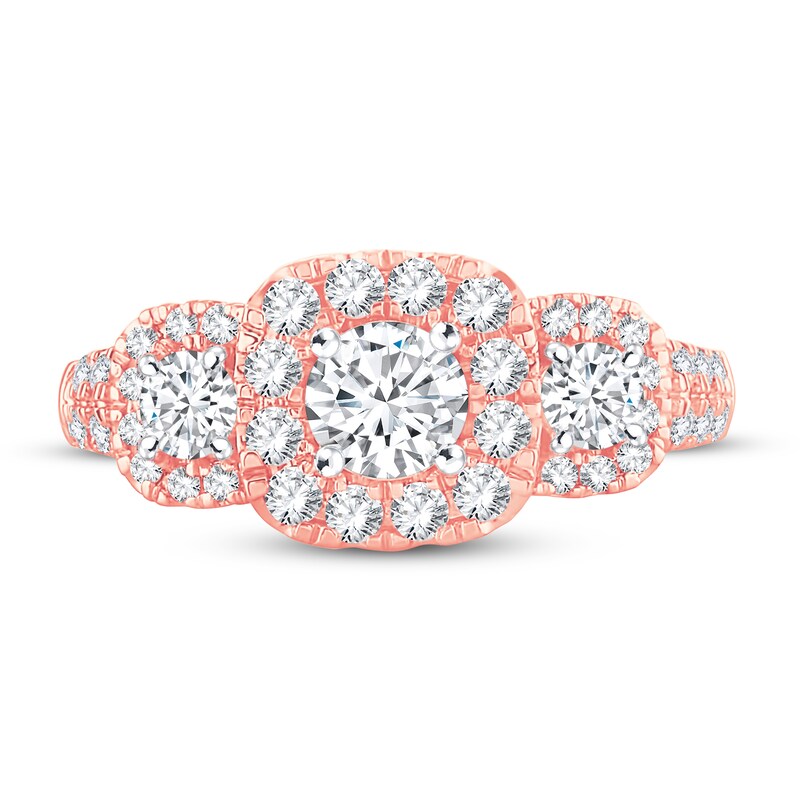 Main Image 3 of Memories Moments Magic Diamond Engagement Ring 1-1/2 ct tw Round-cut 14K Rose Gold