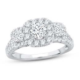 Memories Moments Magic Diamond Engagement Ring 1-1/2 ct tw Round-cut 14K White Gold