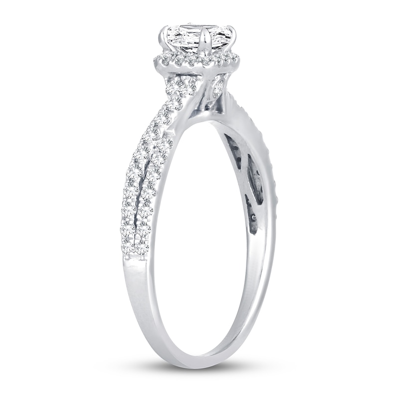 Main Image 2 of Now + Forever Diamond Engagement Ring 3/4 ct tw Princess & Round 14K White Gold