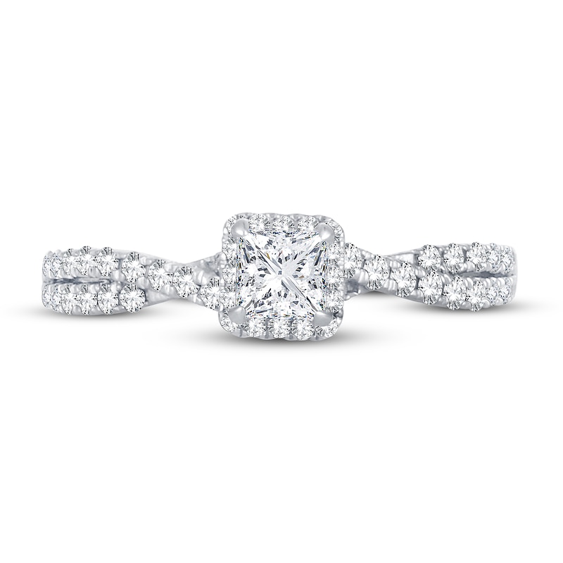Main Image 3 of Now + Forever Diamond Engagement Ring 3/4 ct tw Princess & Round 14K White Gold