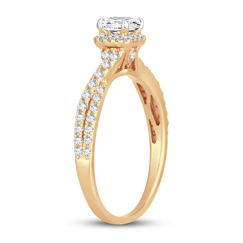 Main Image 2 of Now + Forever Diamond Engagement Ring 3/4 ct tw Princess & Round 14K Yellow Gold