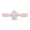 Diamond Engagement Ring 3/4 ct tw Oval & Round-cut 14K Rose Gold