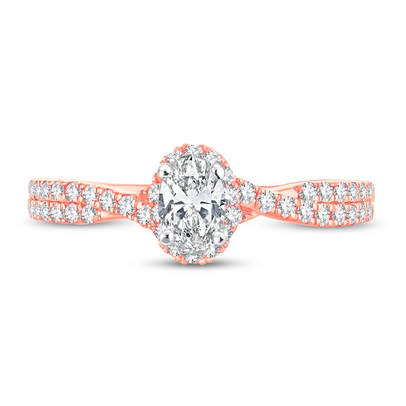 Main Image 3 of Now + Forever Diamond Engagement Ring 3/4 ct tw Oval & Round-cut 14K Rose Gold