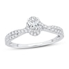 Thumbnail Image 0 of Diamond Engagement Ring 3/4 ct tw Oval & Round  14K White Gold