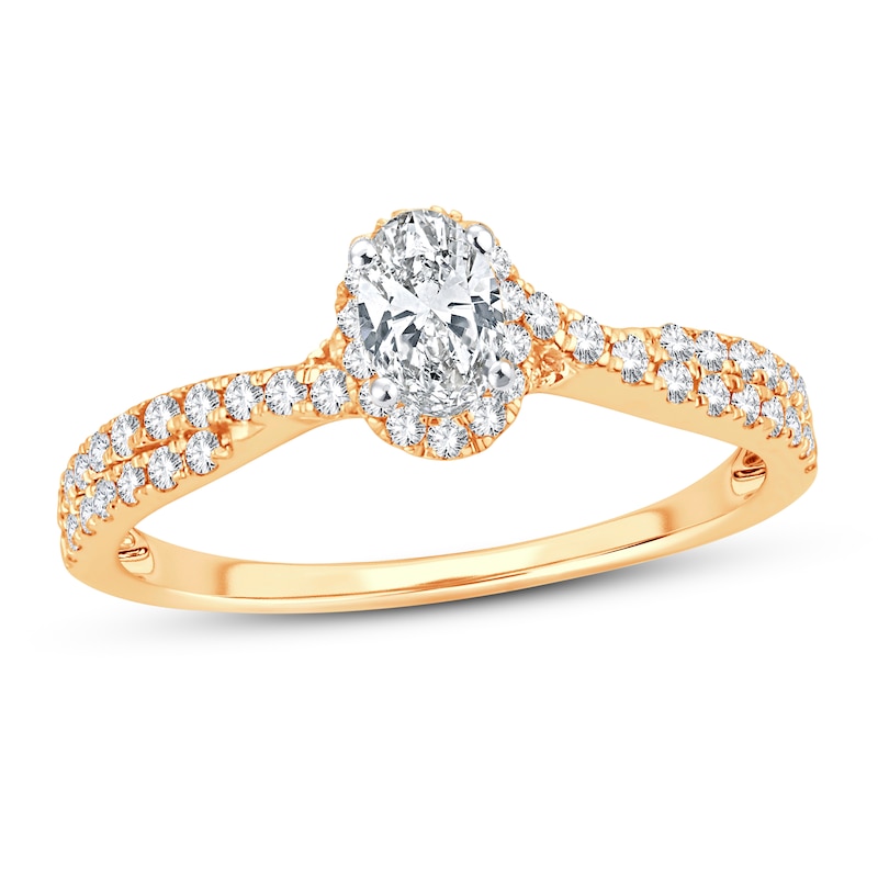 Main Image 1 of Now + Forever Diamond Engagement Ring 3/4 ct tw Oval & Round 14K Yellow Gold