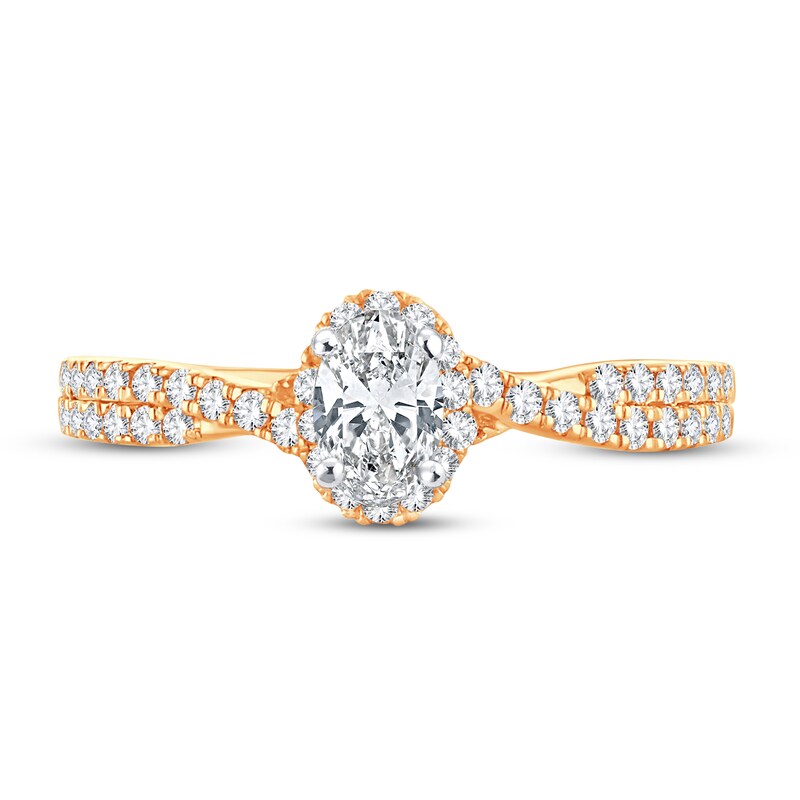 Main Image 3 of Now + Forever Diamond Engagement Ring 3/4 ct tw Oval & Round 14K Yellow Gold