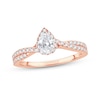 Thumbnail Image 1 of Now + Forever Diamond Engagement Ring 3/4 ct tw Pear & Round 14K Rose Gold