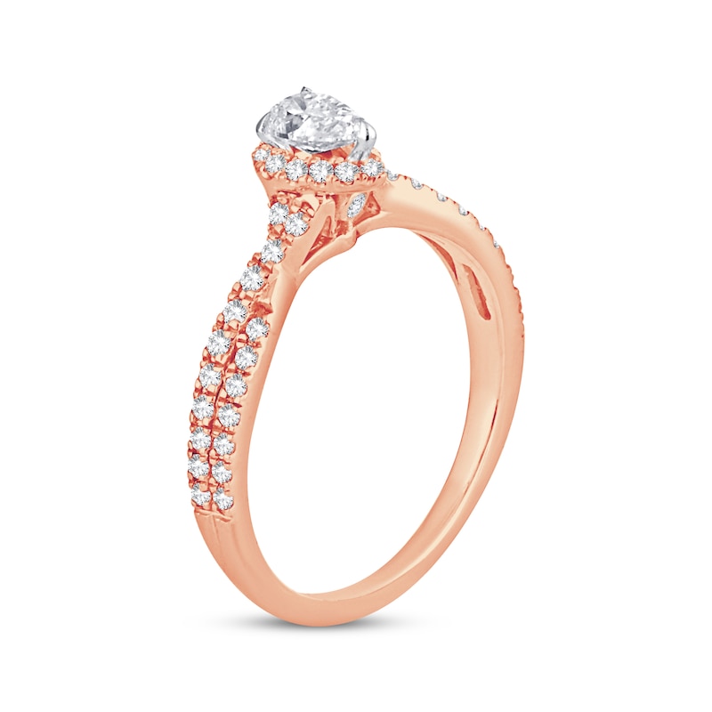 Main Image 2 of Now + Forever Diamond Engagement Ring 3/4 ct tw Pear & Round 14K Rose Gold