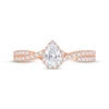Diamond Engagement Ring 3/4 ct tw Pear & Round 14K Rose Gold