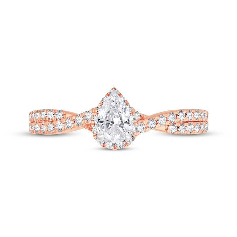 Main Image 3 of Now + Forever Diamond Engagement Ring 3/4 ct tw Pear & Round 14K Rose Gold