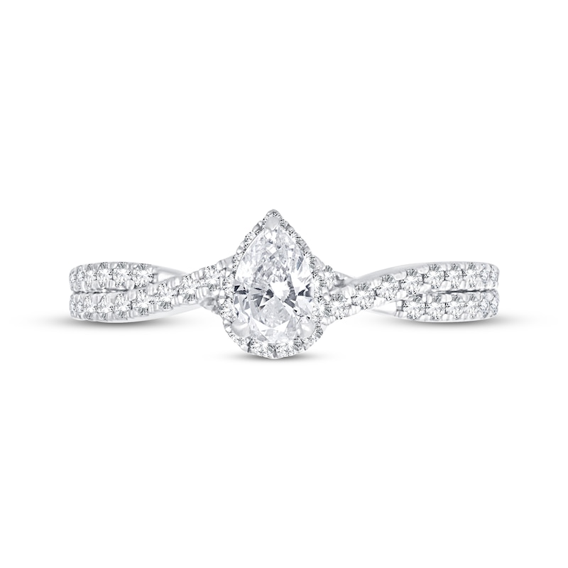 Main Image 3 of Now + Forever Diamond Engagement Ring 3/4 ct tw Pear & Round 14K White Gold