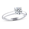 THE LEO Ideal Cut Diamond Solitaire Engagement Ring 1 ct tw 14K White Gold