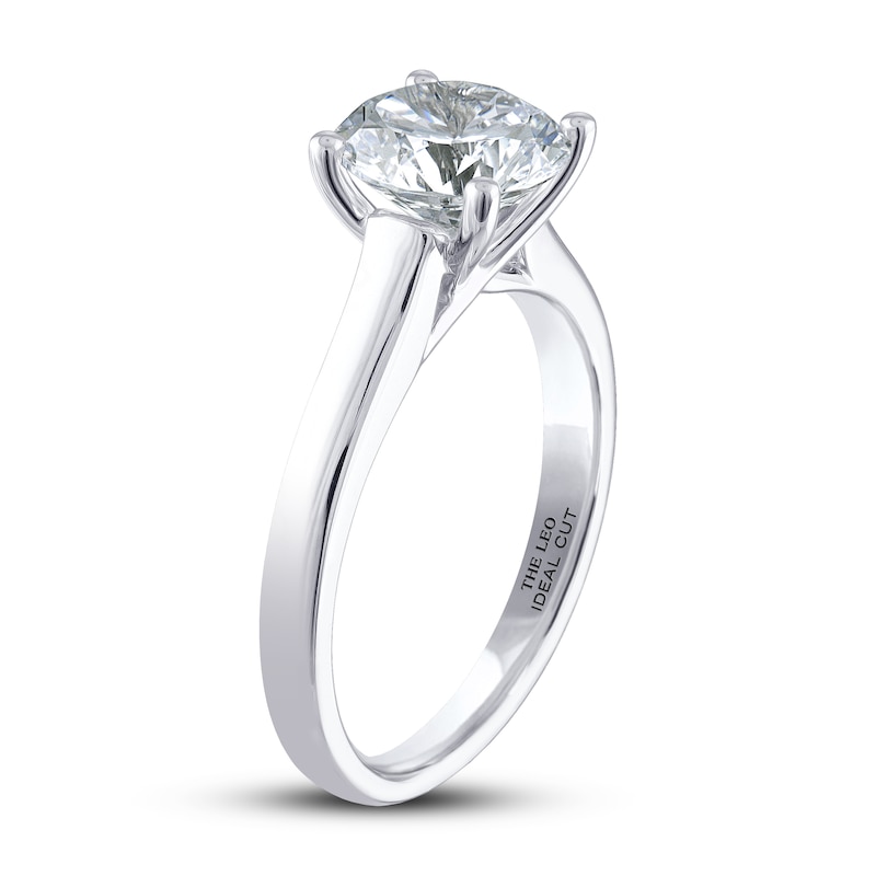 Main Image 2 of THE LEO Ideal Cut Diamond Solitaire Engagement Ring 2 ct tw 14K White Gold