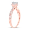 Thumbnail Image 1 of Diamond Engagement Ring 3/4 ct tw Emerald & Round 14K Rose Gold