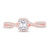 Thumbnail Image 2 of Diamond Engagement Ring 3/4 ct tw Emerald & Round 14K Rose Gold