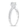 Diamond Engagement Ring 3/4 ct tw Emerald & Round 14K White Gold