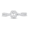 Thumbnail Image 3 of Now + Forever Diamond Engagement Ring 3/4 ct tw Emerald & Round 14K White Gold
