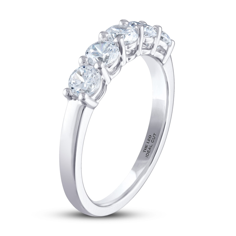 THE LEO Ideal Cut Diamond Anniversary Ring 1 ct tw 14K White Gold