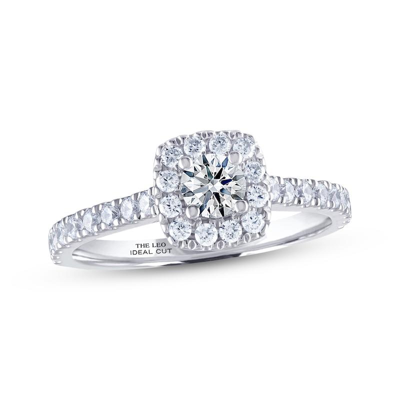 THE LEO Ideal Cut Diamond Engagement Ring 3/4 ct tw 14K White Gold