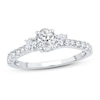 Thumbnail Image 1 of Memories Moments Magic 3-Stone Diamond Engagement Ring 1 ct tw Oval & Round 14K White Gold