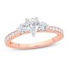 3-Stone Diamond Engagement Ring 1 ct tw Pear & Round 14K Rose Gold
