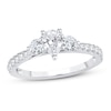 Thumbnail Image 1 of Memories Moments Magic 3-Stone Diamond Engagement Ring 1 ct tw Pear & Round 14K White Gold