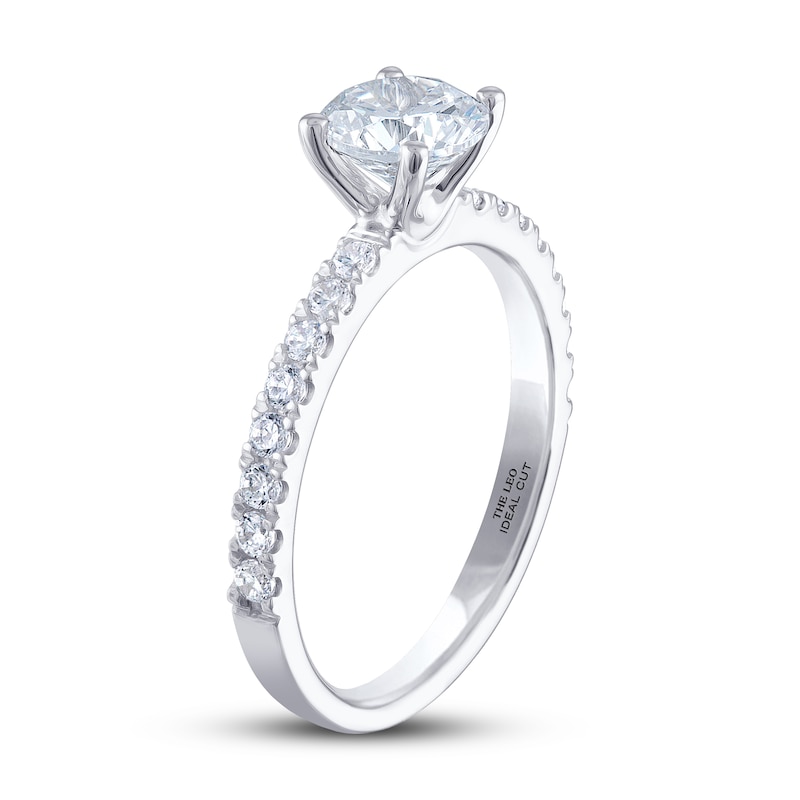 THE LEO Ideal Cut Diamond Engagement Ring 1-1/4 ct tw 14K White Gold