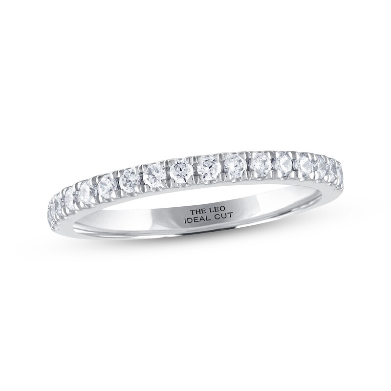 THE LEO Ideal Cut Diamond Wedding Band 1/3 ct tw Round-cut 14K White Gold