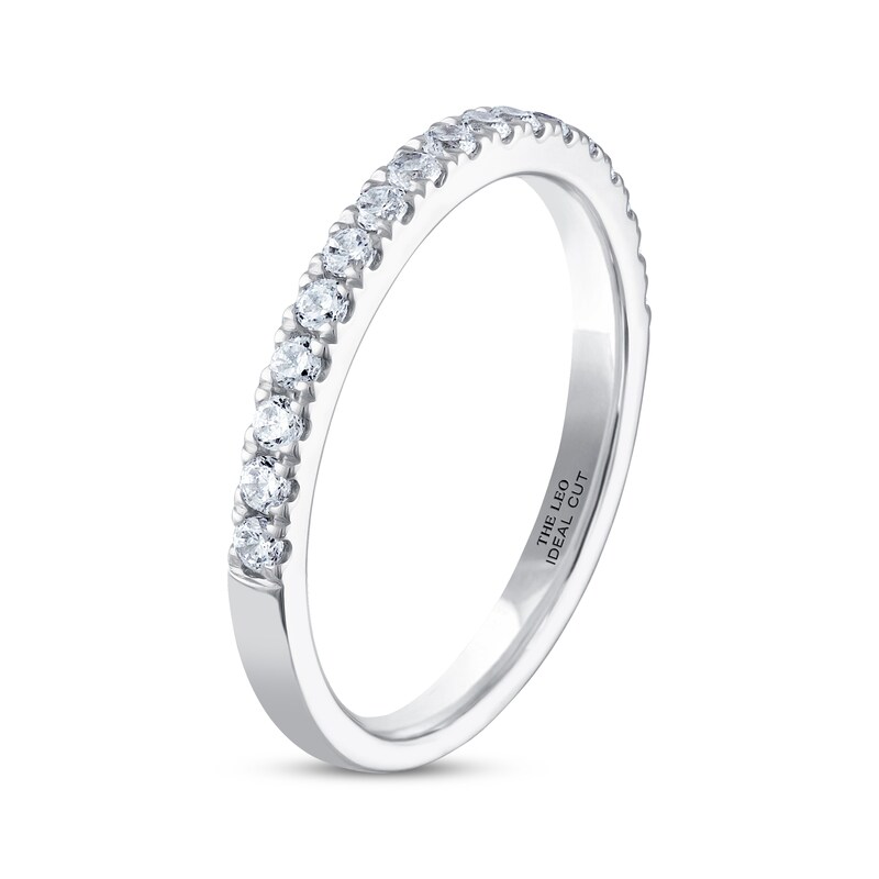 THE LEO Ideal Cut Diamond Wedding Band 1/3 ct tw Round-cut 14K White Gold