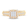 Multi-Diamond Engagement Ring 1/2 ct tw Princess & Round 10K Yellow Gold
