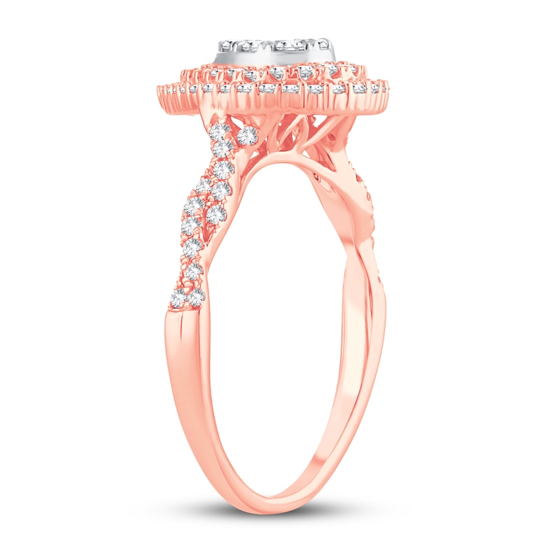 Main Image 2 of Now + Forever Multi-Diamond Engagement Ring 1/2 ct tw Round-cut 10K Rose Gold