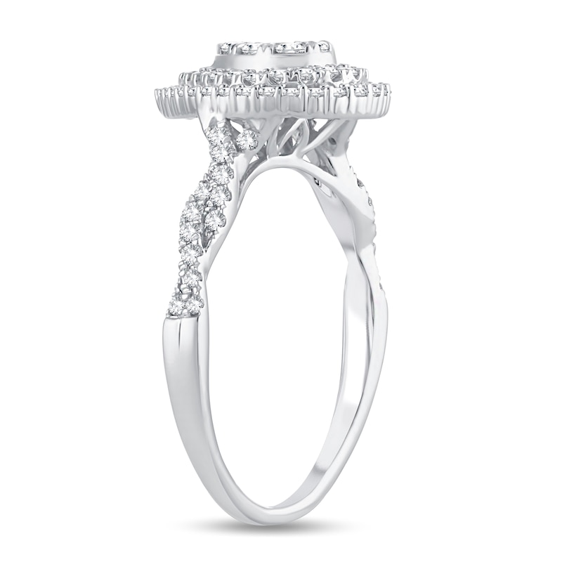 Main Image 2 of Now + Forever Multi-Diamond Engagement Ring 1/2 ct tw Round-cut 10K White Gold