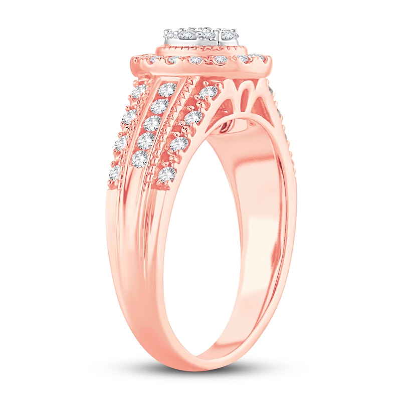 Main Image 2 of Now + Forever Multi-Stone Diamond Engagement Ring 1/2 ct tw Round-cut 10K Rose Gold