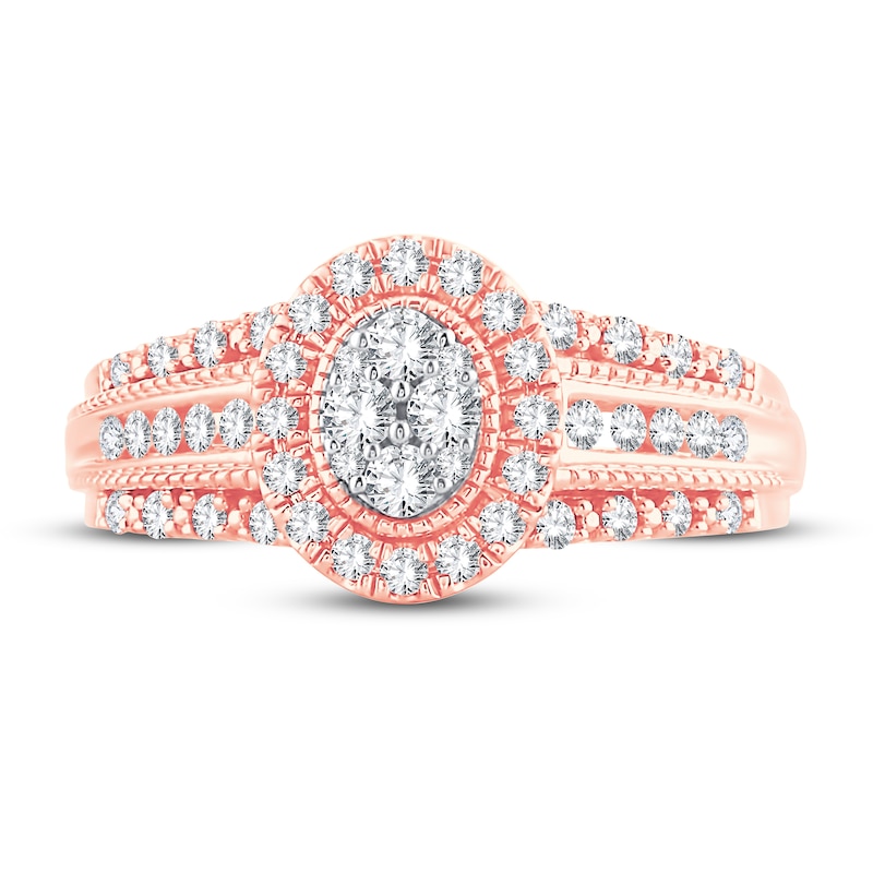Main Image 3 of Now + Forever Multi-Stone Diamond Engagement Ring 1/2 ct tw Round-cut 10K Rose Gold