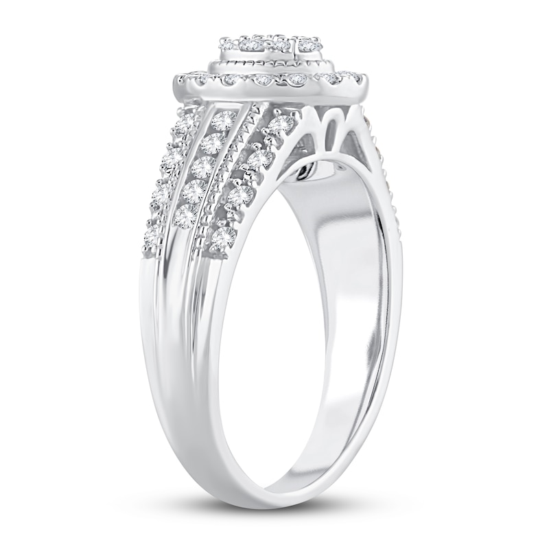 Main Image 2 of Now + Forever Multi-Stone Diamond Engagement Ring 1/2 ct tw Round-cut 10K White Gold