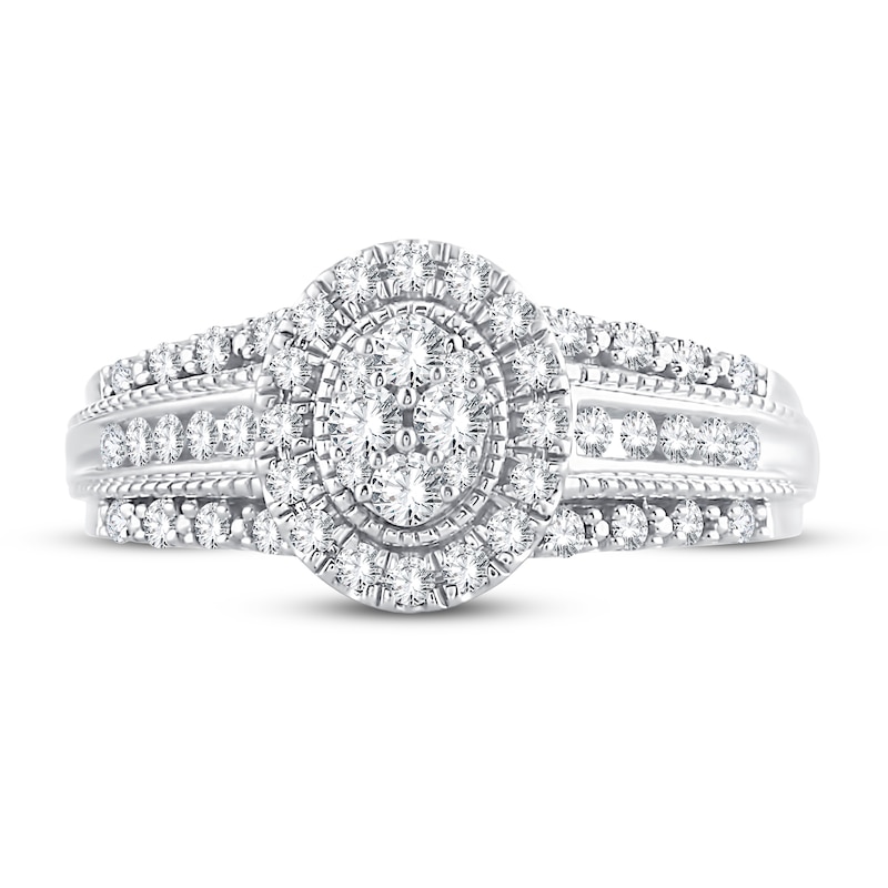 Main Image 3 of Now + Forever Multi-Stone Diamond Engagement Ring 1/2 ct tw Round-cut 10K White Gold