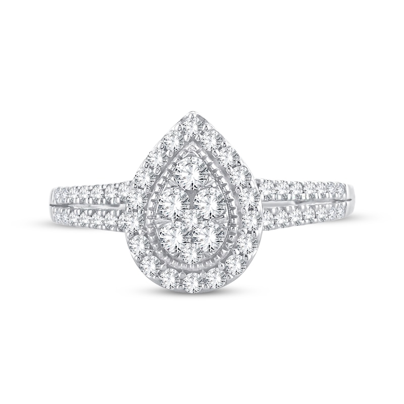 Main Image 3 of Now + Forever Multi-Stone Diamond Engagement Ring 1/2 ct tw Round-cut 10K White Gold